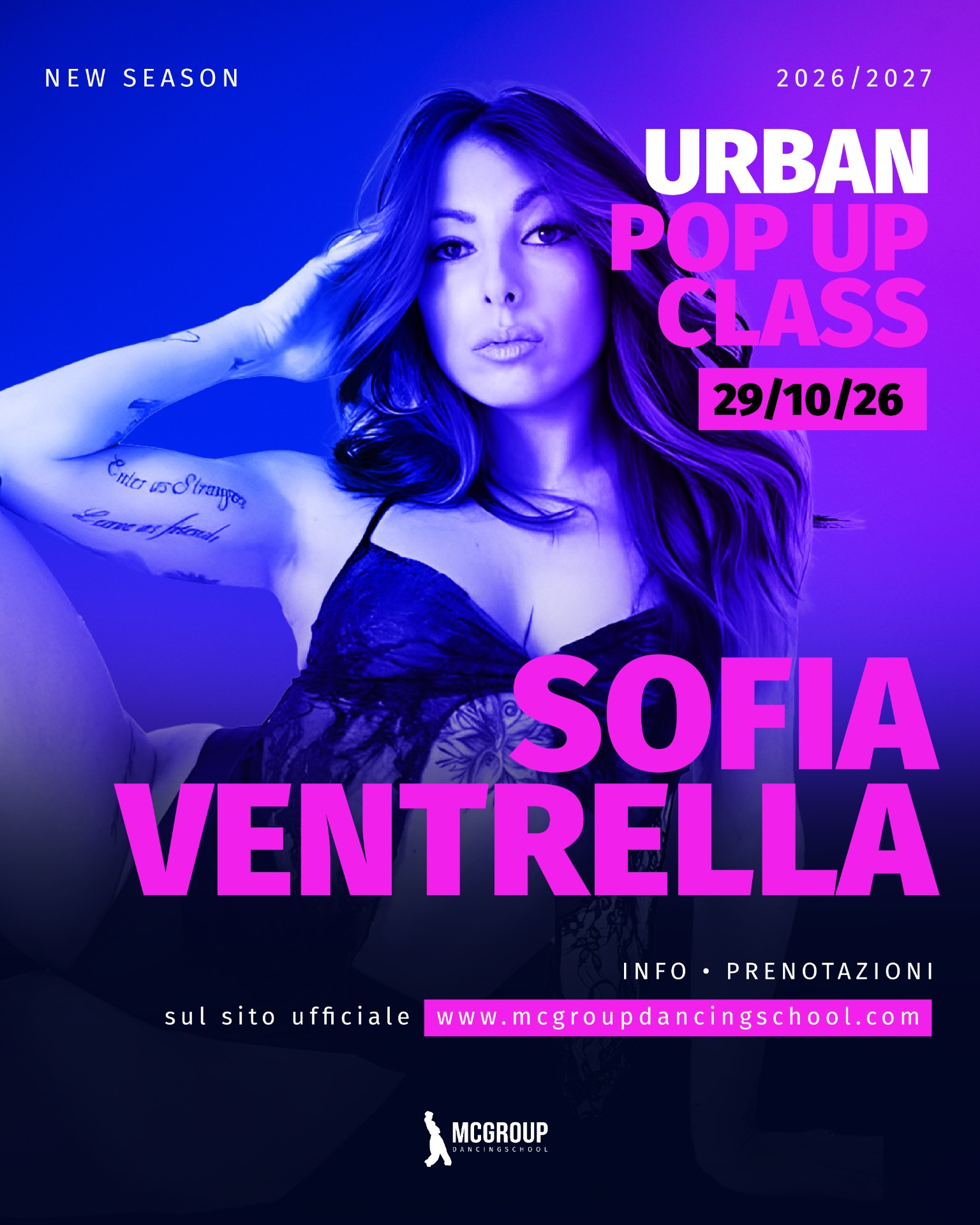 Sofia Ventrella “MC Group Urban Pop Up Class” 29/10/2026 a Mariano Comense nel cuore della Brianza a pochi km da Milano e Como
