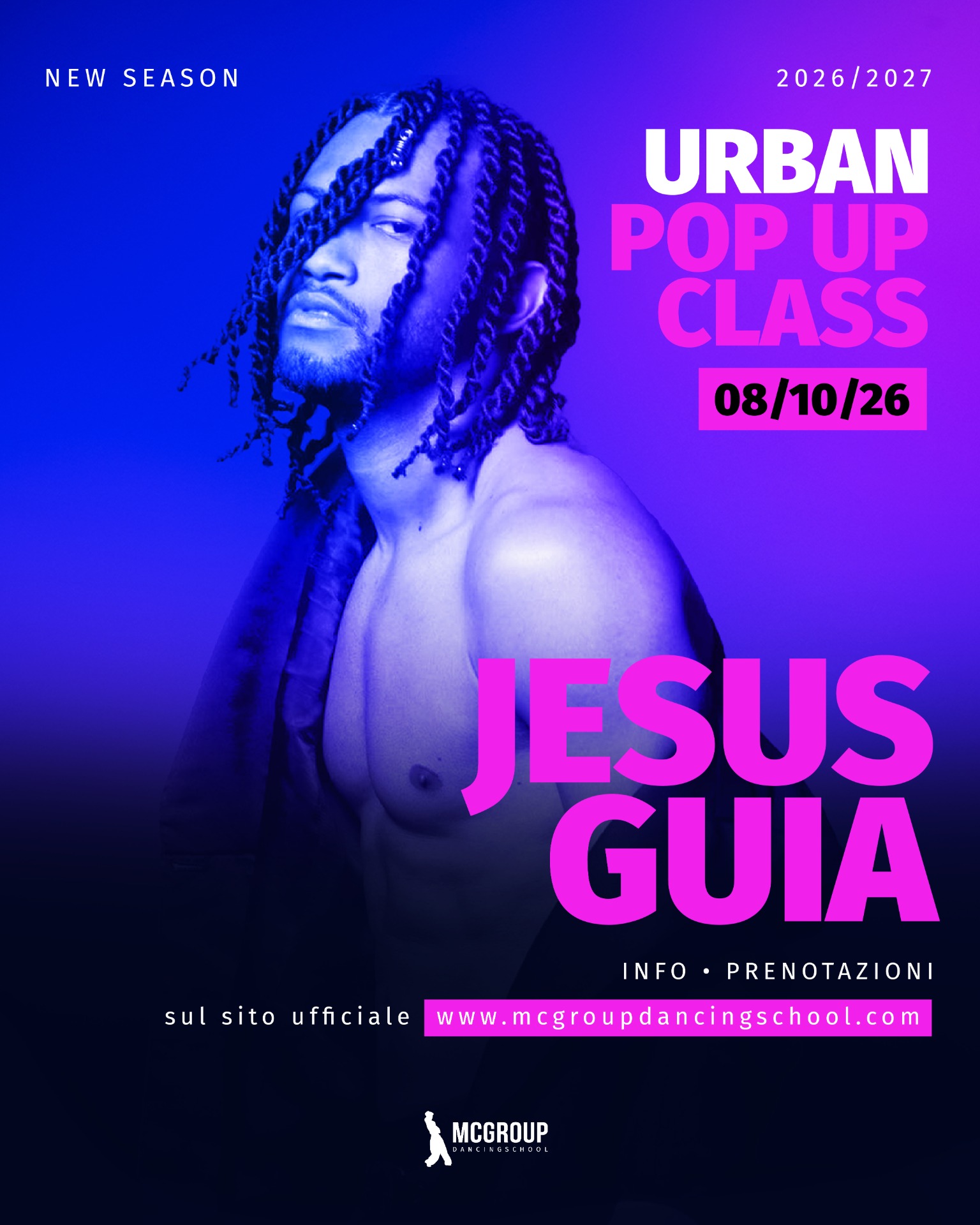 Jesus Guia “MC Group Urban Pop Up Class” 08/10/2026 a Mariano Comense nel cuore della Brianza a pochi km da Milano e Como