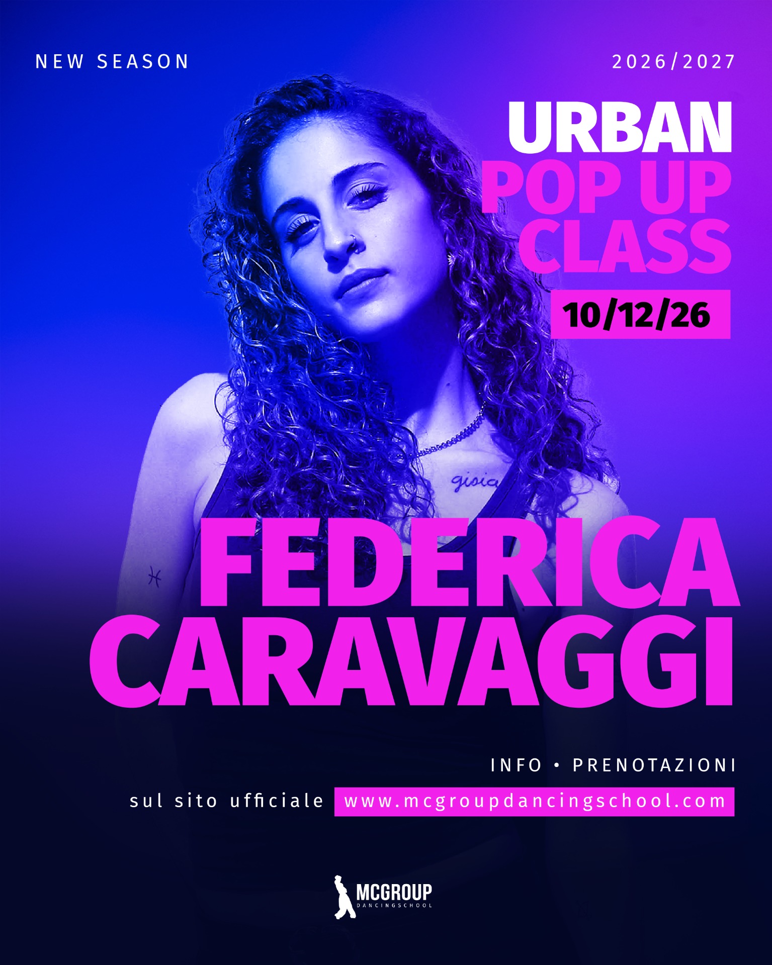 Federica Caravaggi “MC Group Urban Pop Up Class” 10/12/2026 a Mariano Comense nel cuore della Brianza a pochi km da Milano e Como